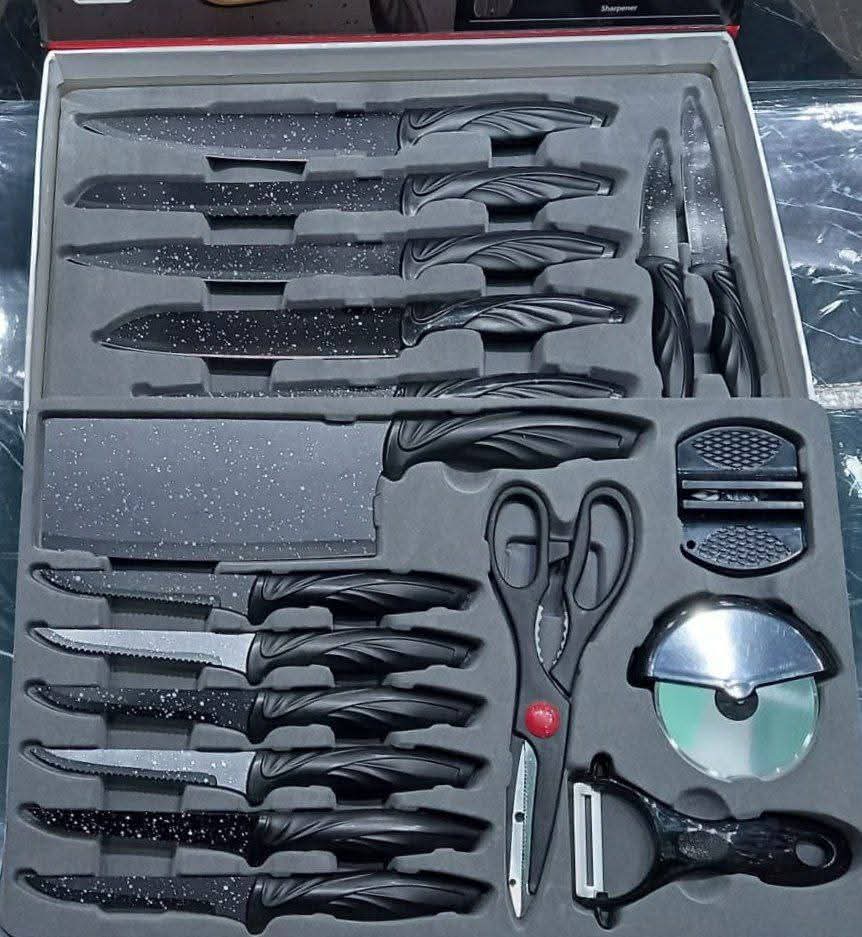 طقم سكاكين جيرانيت 18قطعه 